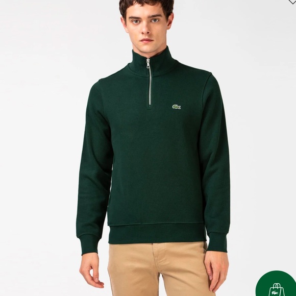 Lacoste Other - Lacoste Men's Zippered Stand-Up Collar Cotton Sweatshirt